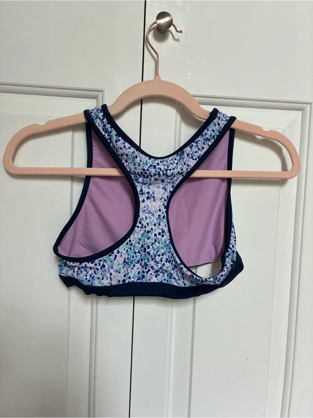 Eddie Bauer reversible Lilac Girls' Two-Piece Swim Set with Navy Trim
